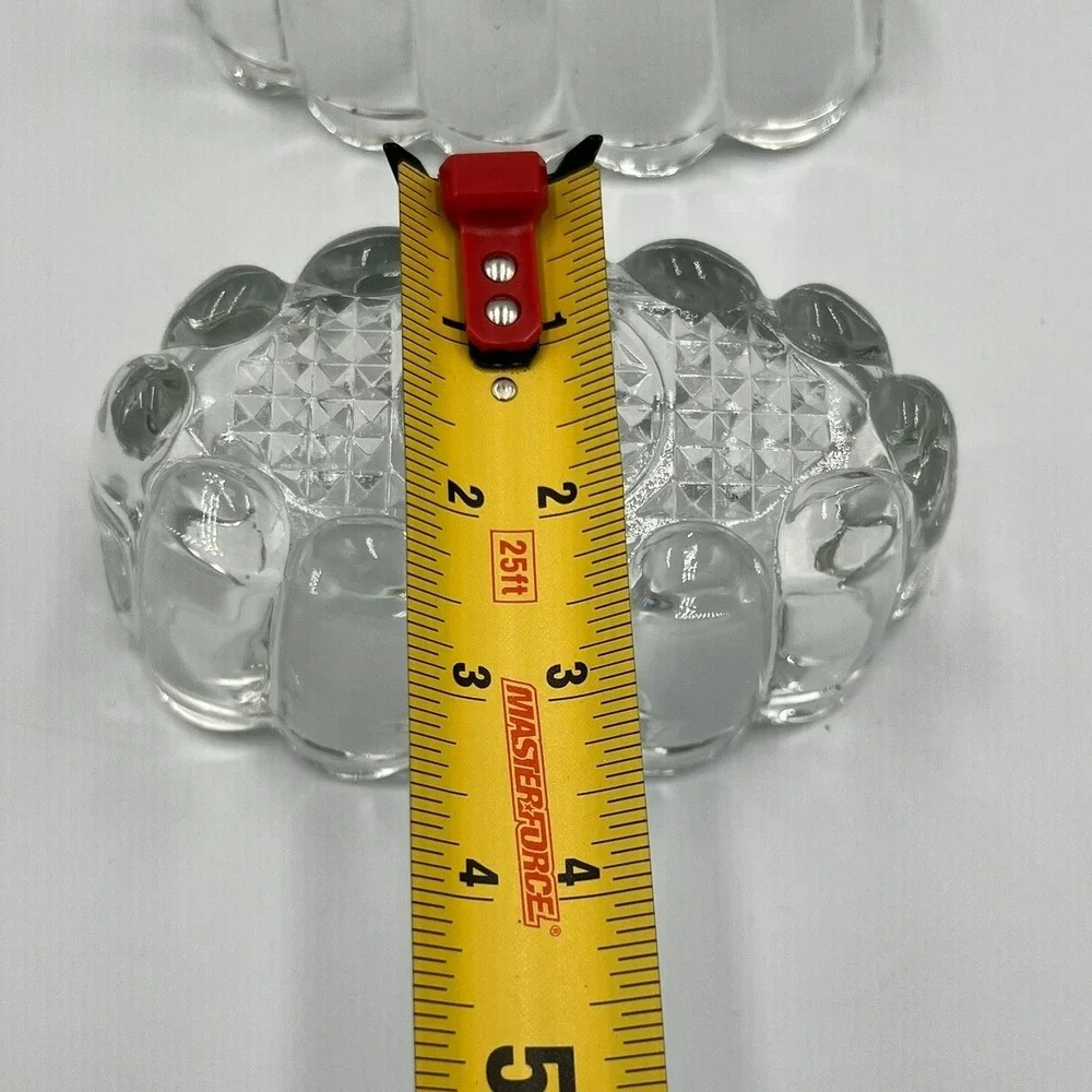 Princess House Crystal Spoon Fork Holder Set 2 Clear Vintage Excellent Scalloped